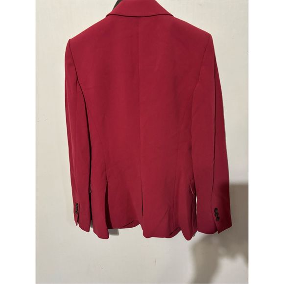 Brand New Theory Women's Size 2 Red Classic Cut Single Button Blazer Jacket Coat - Picture 7 of 7